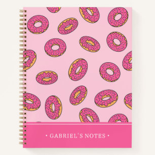 Cuaderno Patrón de puntos de rociado rosado   Añadir su nom