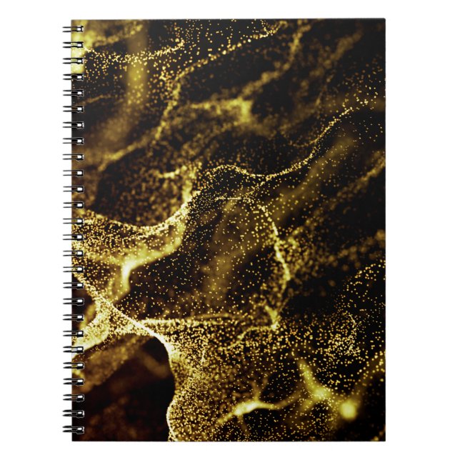 Cuaderno patrón de puntos futuristas. Explosión de onda ret (Frente)