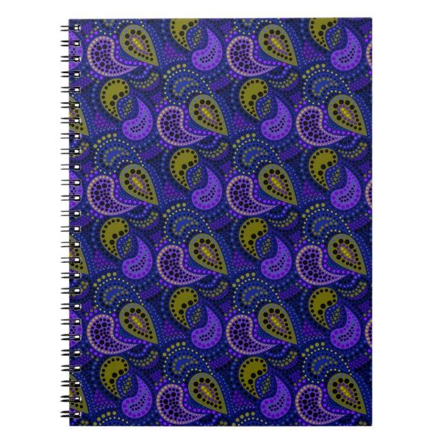 Cuaderno Patrón de puntos polka abstractos de pepinos turco (Frente)