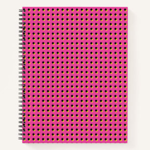 Cuaderno Patrón de puntos rosados retro neón de 80/90