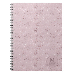 Cuaderno Patrón de purpurina dorada rosa pastel suave perso