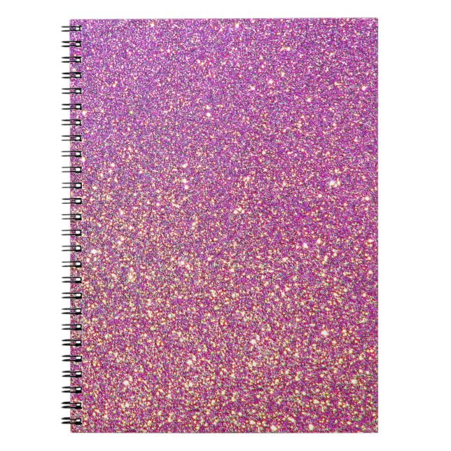 Cuaderno Patrón de Purpurina rosado Giro (Frente)