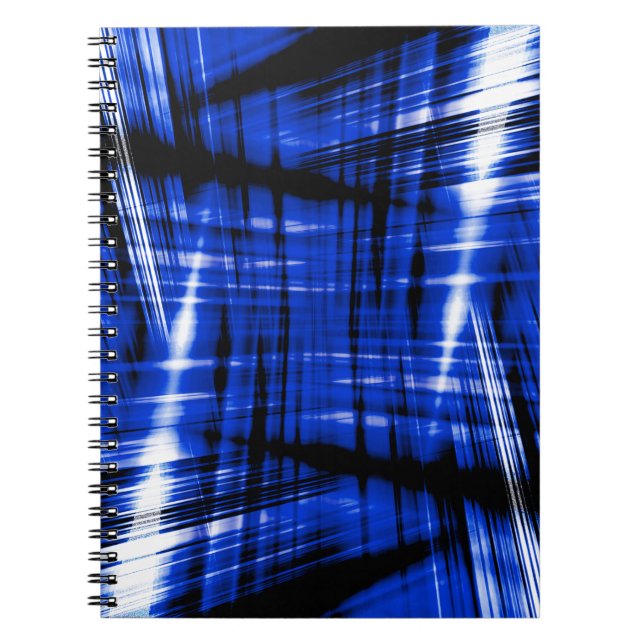 Cuaderno Patrón de rachas azules oscuras (Frente)