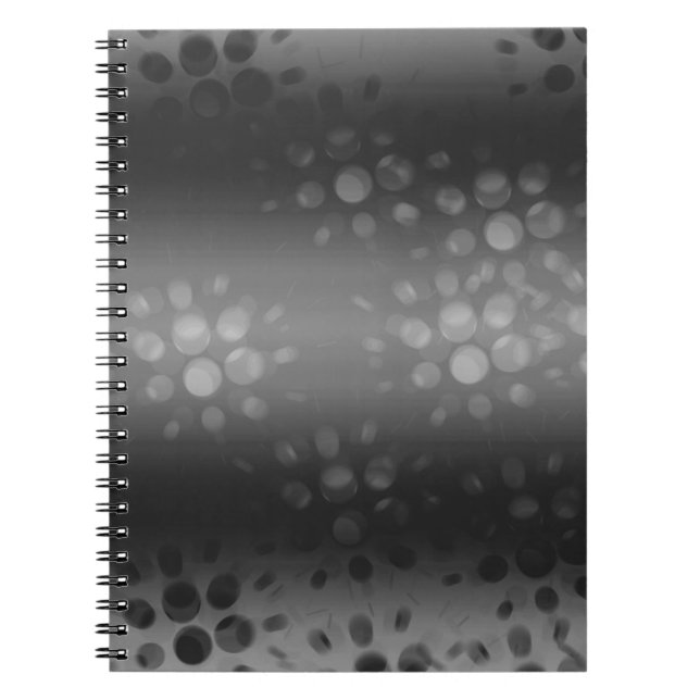 Cuaderno Patrón de ráfagas punteadas - Negro, gris, blanco (Frente)