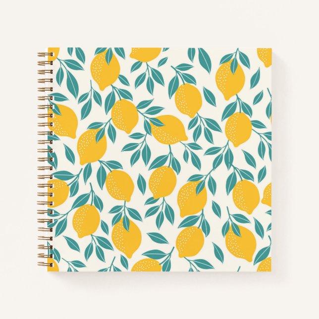 Cuaderno Patrón de ramas de limón dulce (Anverso)