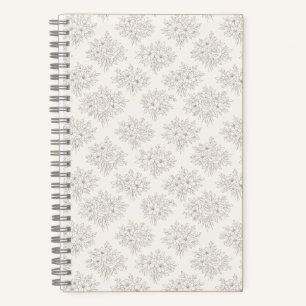 Cuaderno Patrón de ramo de línea botánica