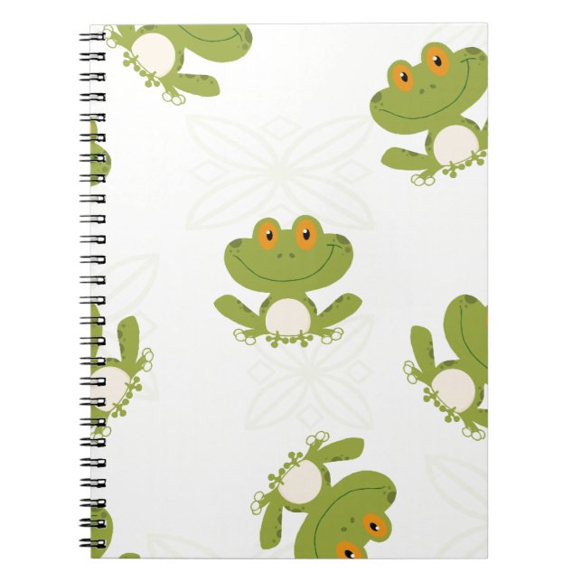 Cuaderno Patrón de rana verde suave (Frente)