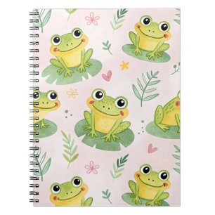 Cuaderno Patrón de ranas lindas