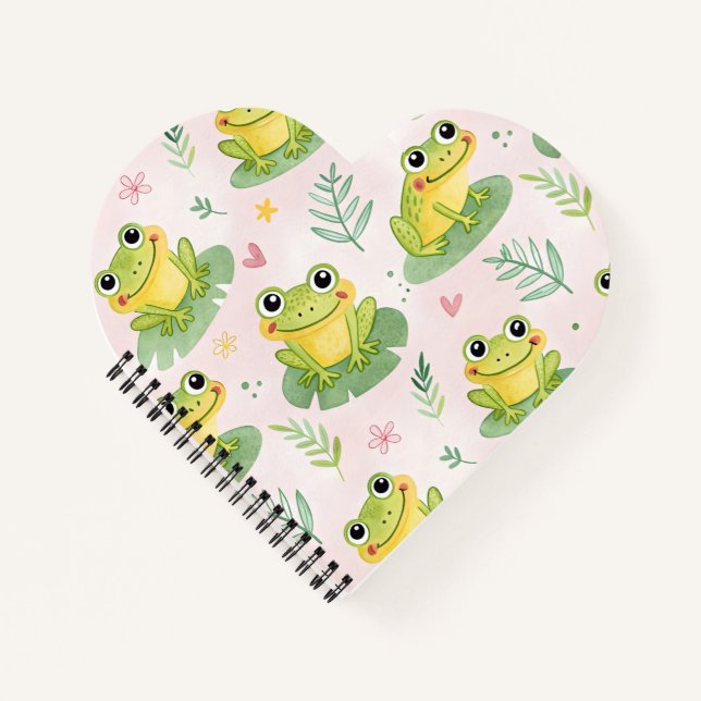 Cuaderno Patrón de ranas lindas (Anverso)