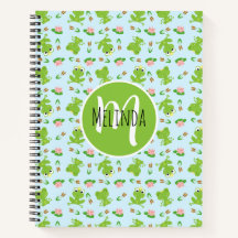 Patrón de ranas lindas en azul brillante