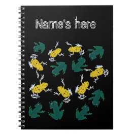 Cuaderno Patrón de ranas verdes amarillas
