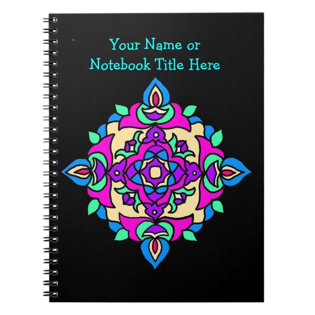 Cuaderno Patrón de Rangoli para bloc de notas en espiral ne (Frente)