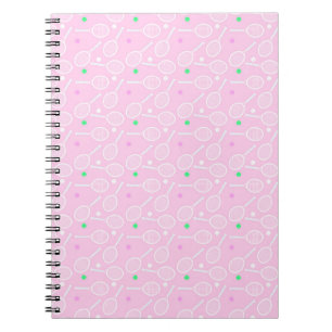 Cuaderno Patrón de raqueta de tenis Pink