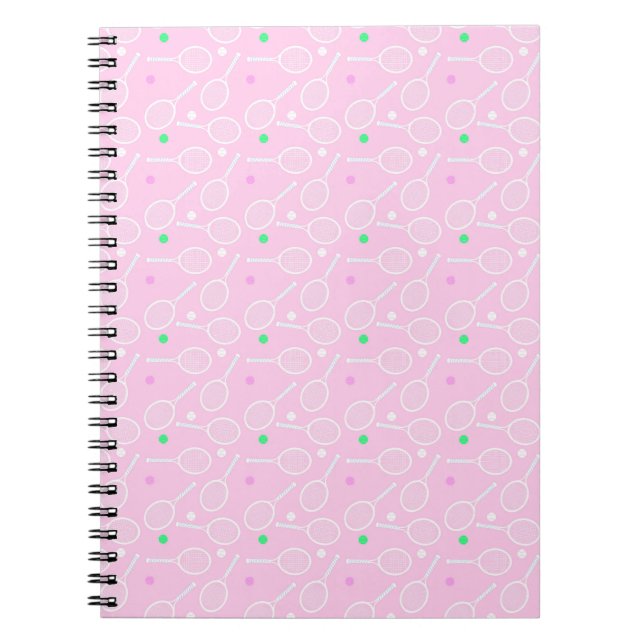Cuaderno Patrón de raqueta de tenis Pink (Frente)