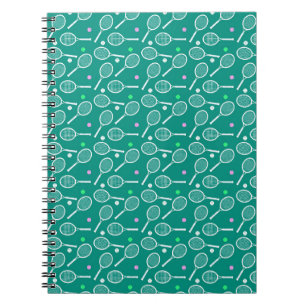Cuaderno Patrón de raqueta de tenis Verde