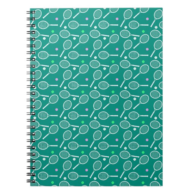 Cuaderno Patrón de raqueta de tenis Verde (Frente)