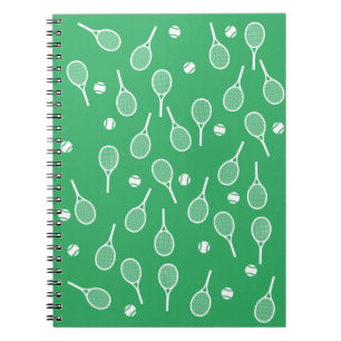Cuaderno Patrón de raquetas de tenis retro blanco de Guay 