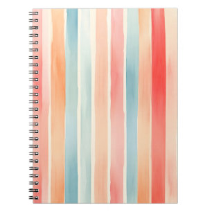 Cuaderno Patrón de raya colorido de acuarela brillante