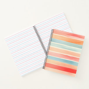 Cuaderno Patrón de raya colorido de acuarela brillante