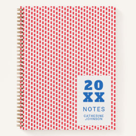 Cuaderno Patrón de raya roja personalizado