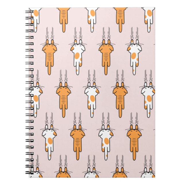 Cuaderno Patrón de rayado de gato fluido (Frente)