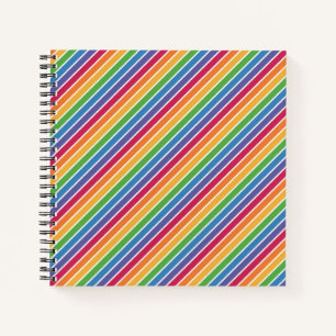 Cuaderno Patrón de rayas arco iris