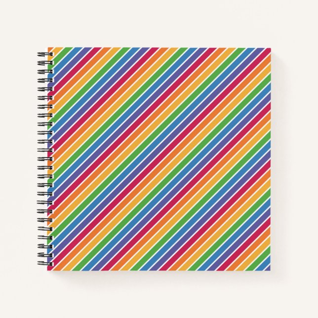 Cuaderno Patrón de rayas arco iris (Anverso)
