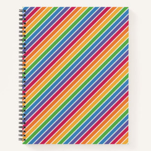 Cuaderno Patrón de rayas arco iris