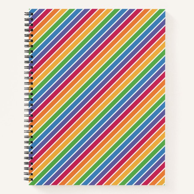 Cuaderno Patrón de rayas arco iris (Anverso)