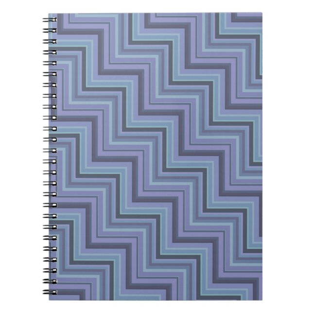 Cuaderno Patrón de rayas azules grises (Frente)