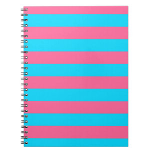 Cuaderno Patrón de rayas azules rosadas