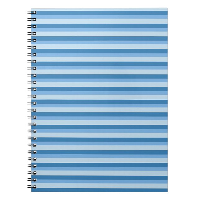 Cuaderno Patrón de rayas azules tricolor (Frente)