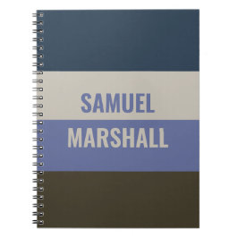 Cuaderno Patrón de rayas azules y marrones