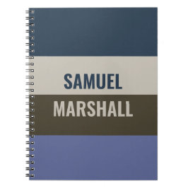 Cuaderno Patrón de rayas azules y marrones