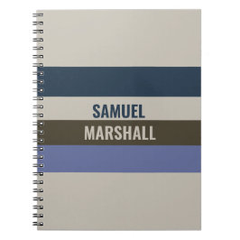 Cuaderno Patrón de rayas azules y marrones