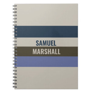 Cuaderno Patrón de rayas azules y marrones