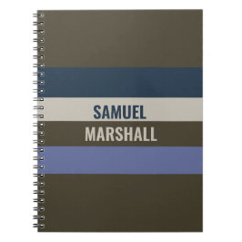 Cuaderno Patrón de rayas azules y marrones