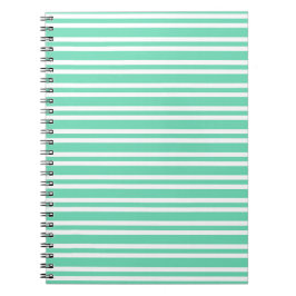 Cuaderno Patrón de rayas blancas aguamarina