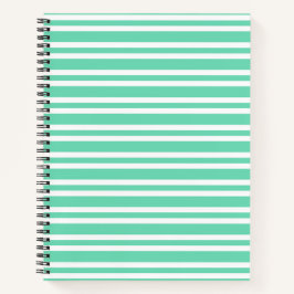 Cuaderno Patrón de rayas blancas aguamarina