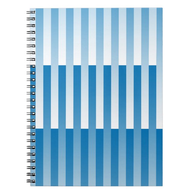 Cuaderno Patrón de rayas blancas y azules (Frente)