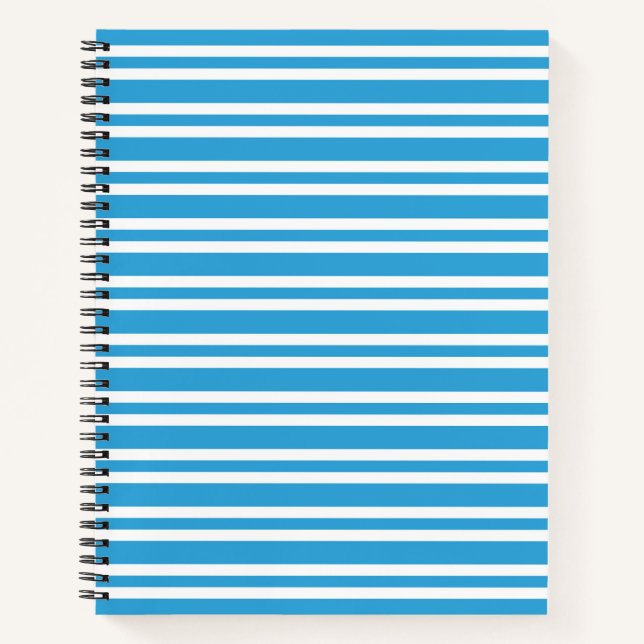 Cuaderno Patrón de rayas blancas y azules (Anverso)