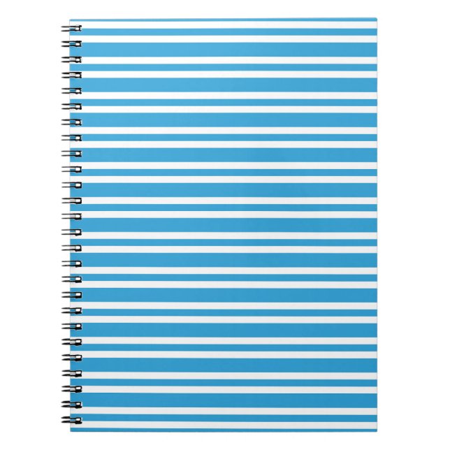 Cuaderno Patrón de rayas blancas y azules (Frente)