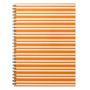 Cuaderno Patrón de rayas blancas y naranjas