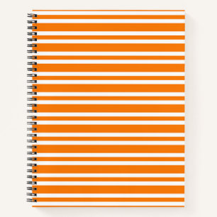 Cuaderno Patrón de rayas blancas y naranjas