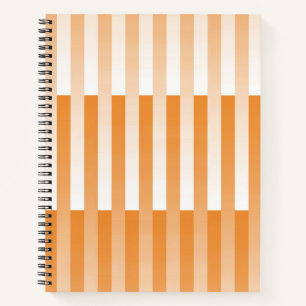 Cuaderno Patrón de rayas blancas y naranjas
