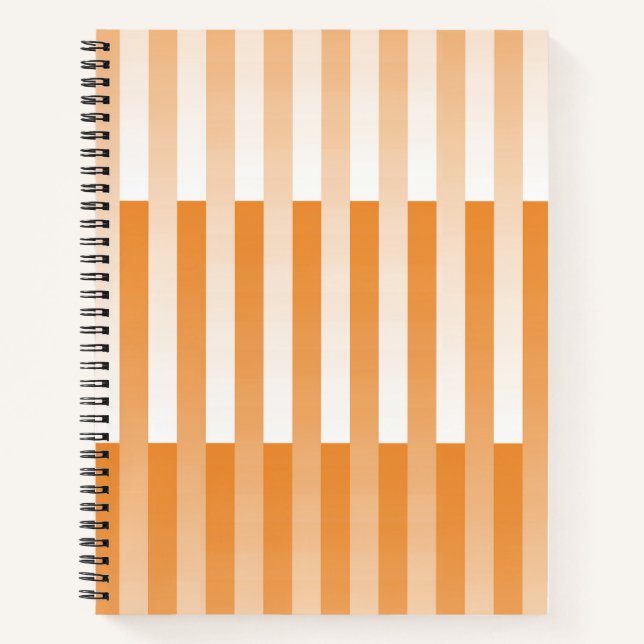 Cuaderno Patrón de rayas blancas y naranjas (Anverso)