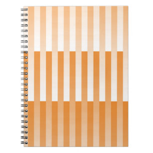 Cuaderno Patrón de rayas blancas y naranjas