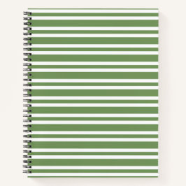Cuaderno Patrón de rayas blancas y verdes