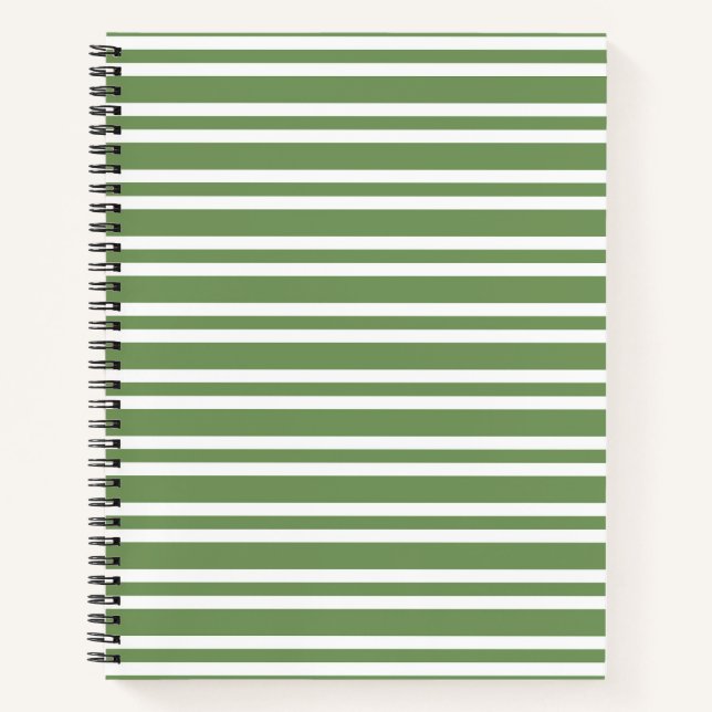 Cuaderno Patrón de rayas blancas y verdes (Anverso)