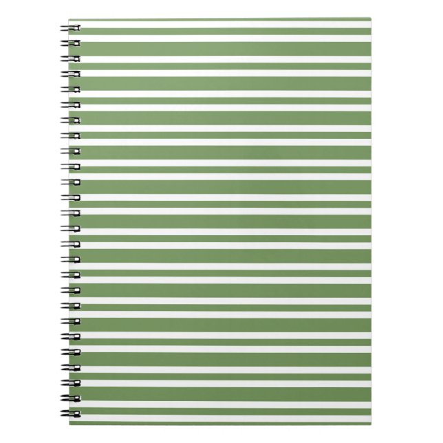 Cuaderno Patrón de rayas blancas y verdes (Frente)